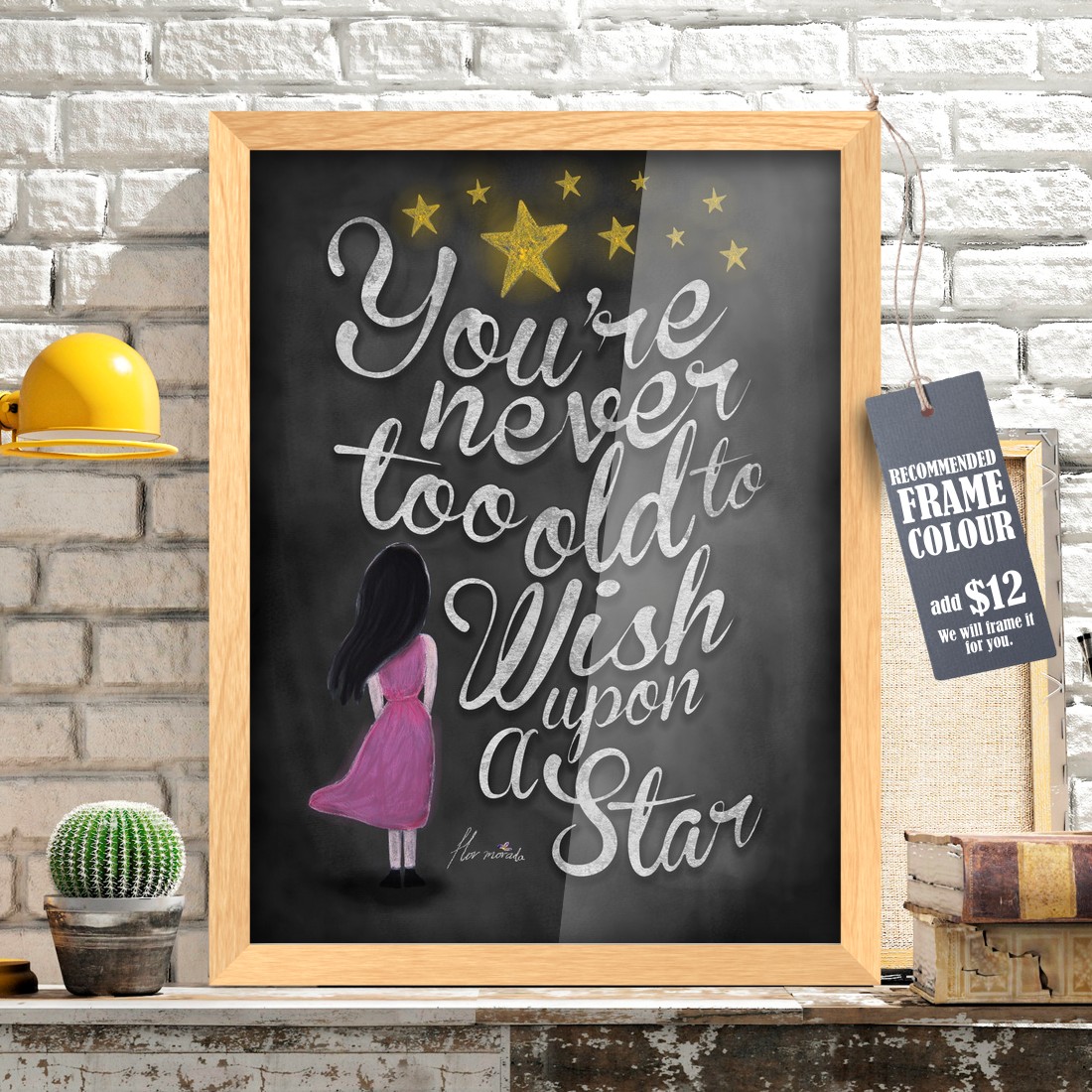 Wished upon a star chalkboard wall sign
