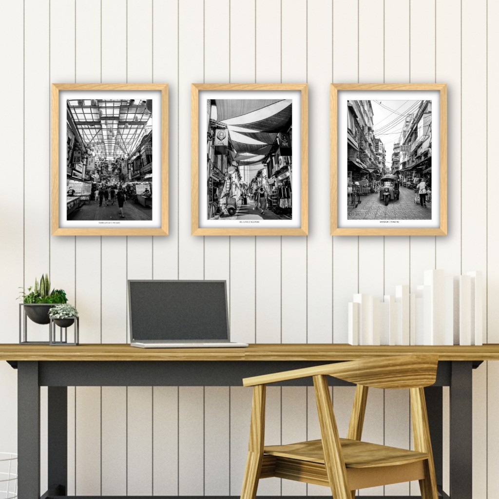 Bundle Special :: Set of 3 30x40cm Art Prints with Frames (Monochrome ...